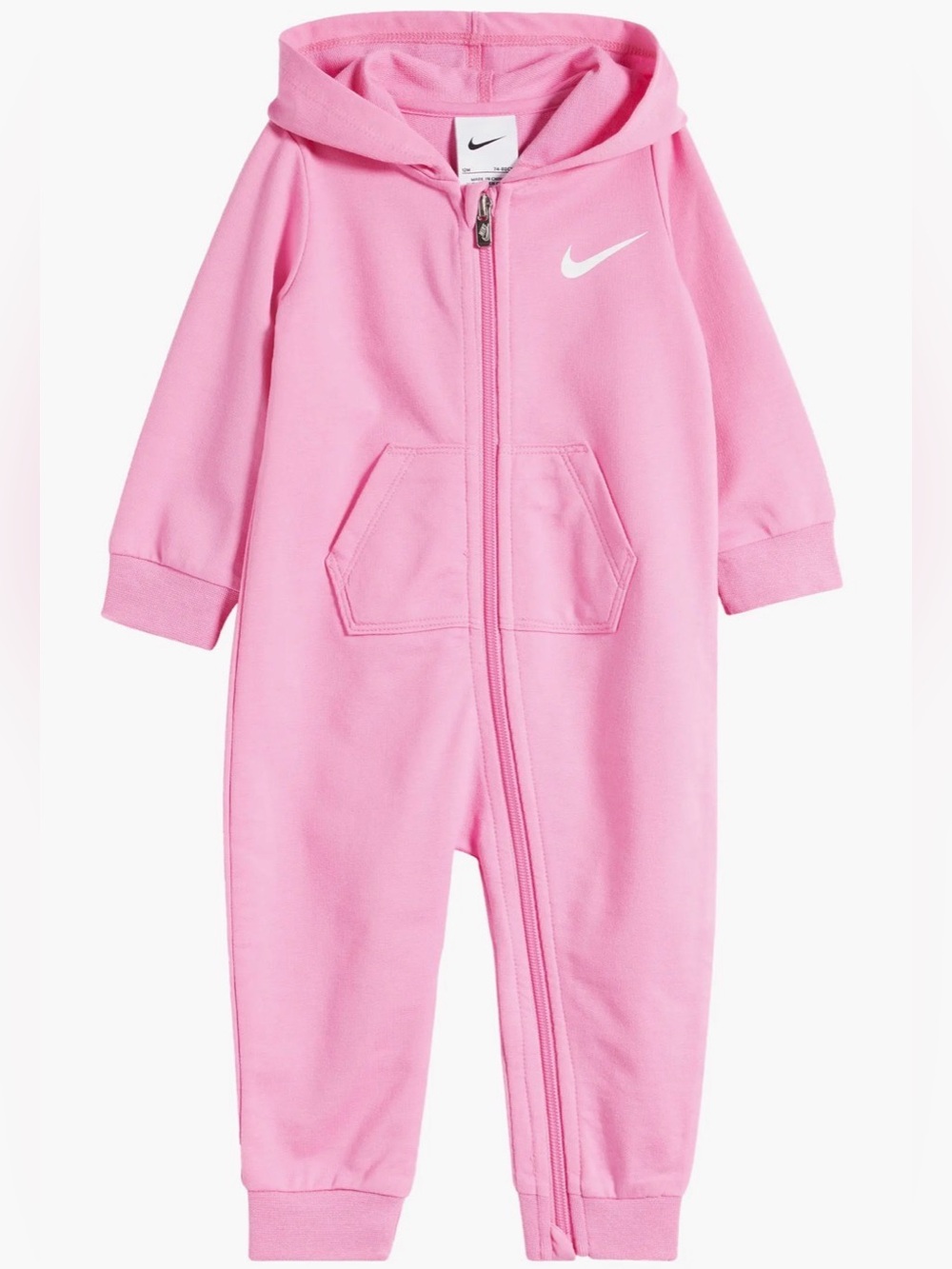 Nike Pink Hooded One-Piece Romper